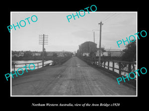 OLD LARGE HISTORIC PHOTO NORTHAM WESTERN AUSTRALIA, VIEW OF AVON BRIDGE c1920