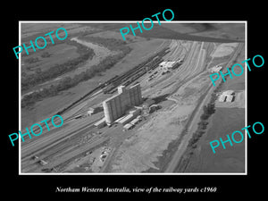 OLD LARGE HISTORIC PHOTO NORTHAM WESTERN AUSTRALIA, THE RAILWAY YARDS c1960