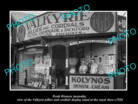 OLD LARGE HISTORIC PHOTO PERTH WESTERN AUSTRALIA, THE VALKYRIE JELLY STAND c1926