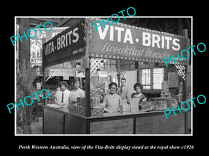 OLD LARGE HISTORIC PHOTO PERTH WESTERN AUSTRALIA, VITA BRITS CEREAL STAND c1926