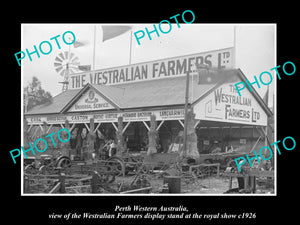 OLD LARGE HISTORIC PHOTO PERTH WESTERN AUSTRALIA, THE WA FARMERS STAND c1926