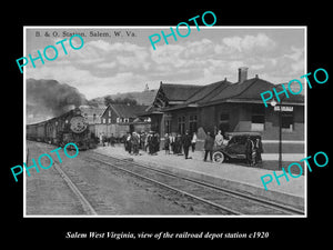 OLD LARGE HISTORIC PHOTO OF SALEM WEST VIRGINIA THE RAILROAD DEPOT STATION c1920