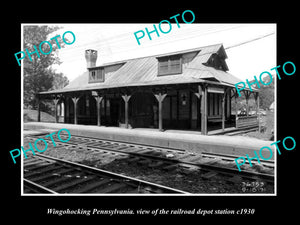 OLD HISTORIC PHOTO OF WINGOHOCKING PENNSYLVANIA RAILROAD DEPOT STATION c1930