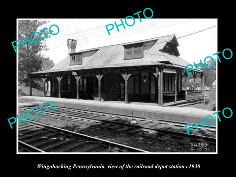 OLD HISTORIC PHOTO OF WINGOHOCKING PENNSYLVANIA RAILROAD DEPOT STATION c1930