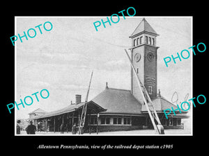 OLD LARGE HISTORIC PHOTO OF ALLENTOWN PENNSYLVANIA, RAILROAD DEPOT STATION c1905