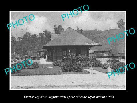 OLD HISTORIC PHOTO OF CLARKSBURG WEST VIRGINIA, RAILROAD DEPOT STATION c1905