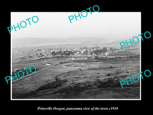 OLD LARGE HISTORIC PHOTO OF PRINEVILLE OREGON, PANORAMA OF THE TOWN c1910