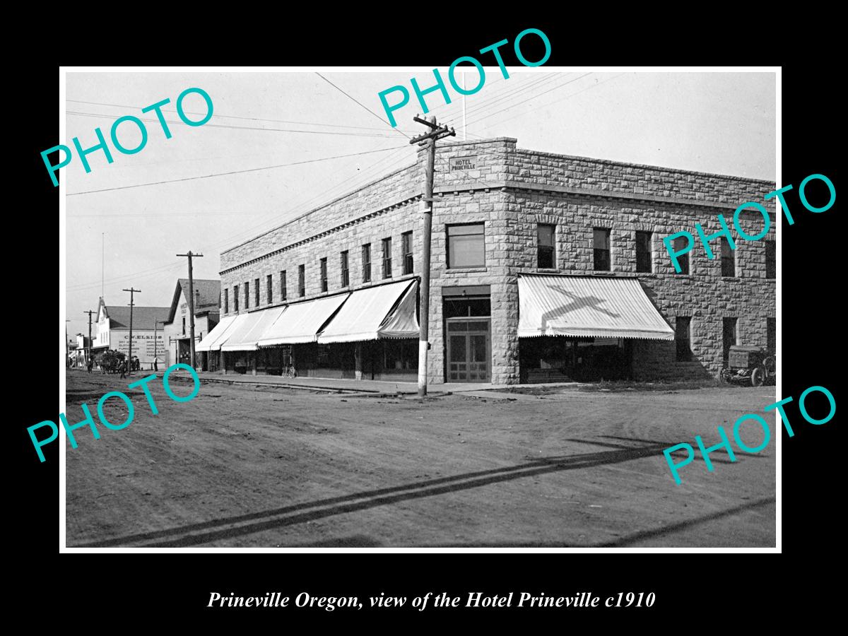 OLD LARGE HISTORIC PHOTO OF PRINEVILLE OREGON, THE HOTEL PRINEVILLE c1910