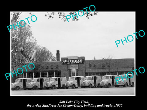 OLD LARGE HISTORIC PHOTO OF SALT LAKE CITY UTAH, ARDEN ICE CREAM FACTORY c1950