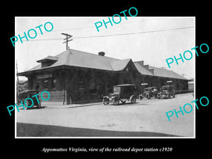 OLD LARGE HISTORIC PHOTO OF APPOMATTOX VIRGINIA, RAILROAD DEPOT STATION 1920 2