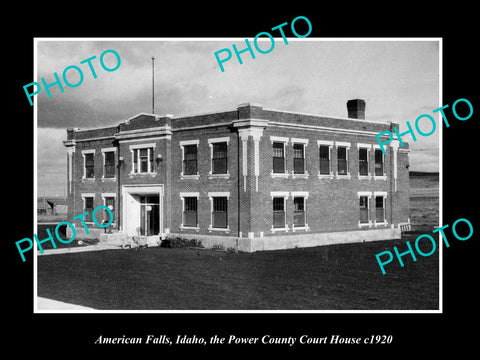 OLD LARGE HISTORIC PHOTO AMERICAN FALLS IDAHO, VIEW OF THE COURT HOUSE c1920