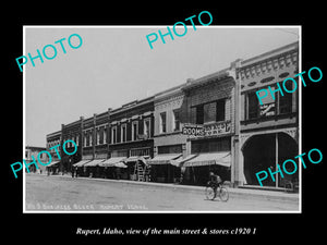 OLD LARGE HISTORIC PHOTO RUPERT IDAHO, THE MAINS TREET & STORES c1920 2