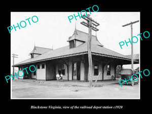 OLD LARGE HISTORIC PHOTO OF BLACKSTONE VIRGINIA, RAILROAD DEPOT STATION c1920 1