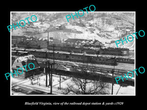 OLD LARGE HISTORIC PHOTO OF BLUEFIELD VIRGINIA, RAILROAD DEPOT STATION c1920 1