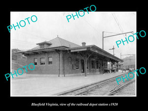 OLD LARGE HISTORIC PHOTO OF BLUEFIELD VIRGINIA, RAILROAD DEPOT STATION c1920 2