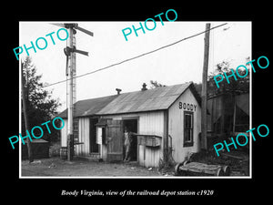 OLD LARGE HISTORIC PHOTO OF BOODY VIRGINIA, RAILROAD DEPOT STATION c1920