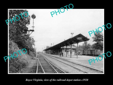 OLD LARGE HISTORIC PHOTO OF BOYCE VIRGINIA, THE RAILROAD DEPOT STATION c1920