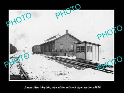 OLD LARGE HISTORIC PHOTO OF BEUNA VISTA VIRGINIA, RAILROAD DEPOT STATION c1920