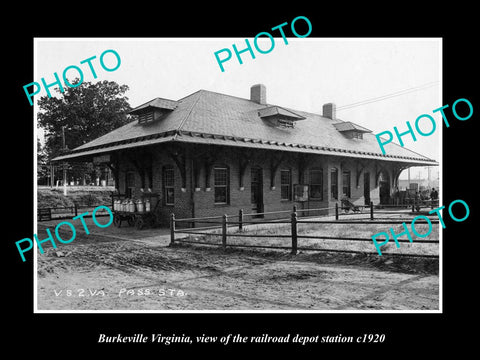 OLD LARGE HISTORIC PHOTO OF BURKEVILLE VIRGINIA, RAILROAD DEPOT STATION c1920 2