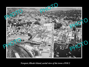 OLD LARGE HISTORIC PHOTO NEWPORT RHODE ISLAND, AERIAL VIEW OF THE TOWN c1930 3