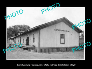 OLD HISTORIC PHOTO OF CHRISTIANSBURG VIRGINIA, RAILROAD DEPOT STATION c1920 2