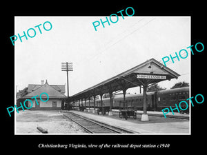 OLD HISTORIC PHOTO OF CHRISTIANSBURG VIRGINIA, RAILROAD DEPOT STATION c1940 1