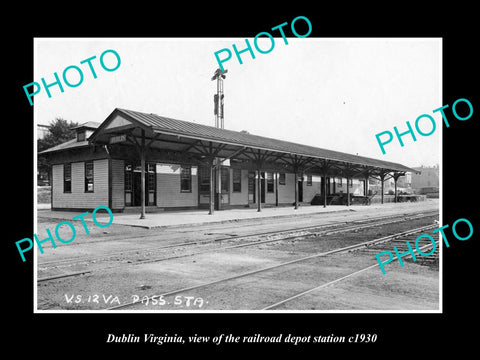 OLD LARGE HISTORIC PHOTO OF DUBLIN VIRGINIA, RAILROAD DEPOT STATION c1930