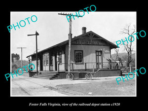 OLD LARGE HISTORIC PHOTO OF FOSTER FALLS VIRGINIA, RAILROAD DEPOT STATION c1920