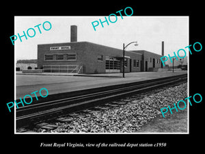 OLD LARGE HISTORIC PHOTO OF FRONT ROYAL VIRGINIA, RAILROAD DEPOT STATION c1950