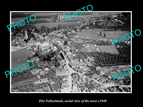 OLD LARGE HISTORIC PHOTO ELST NETHERLANDS, AERIAL VIEW OF THE TOWN c1940 2