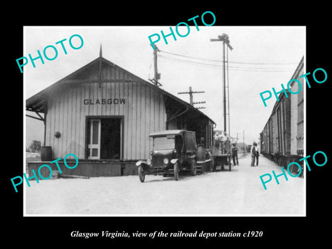 OLD LARGE HISTORIC PHOTO OF GLASGOW VIRGINIA, THE RAILROAD DEPOT STATION c1920 2