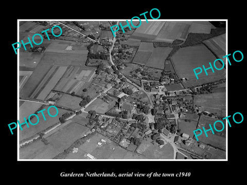 OLD LARGE HISTORIC PHOTO GARDEREN NETHERLANDS, AERIAL VIEW OF THE TOWN c1940 1