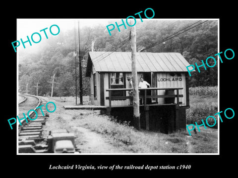 OLD LARGE HISTORIC PHOTO OF LOCHCAIRD VIRGINIA, RAILROAD DEPOT STATION c1940