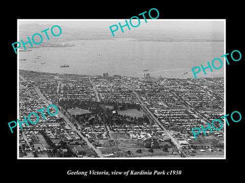 OLD LARGE HISTORIC PHOTO GEELONG VICTORIA, AERIAL VIEW KARDINIA PARK c1930