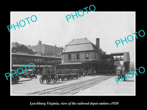 OLD LARGE HISTORIC PHOTO OF LYNCHBURG VIRGINIA, RAILROAD DEPOT STATION c1920 1