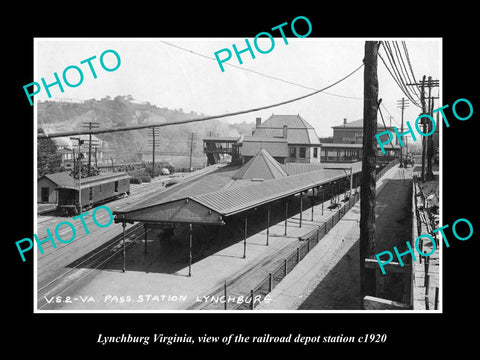 OLD LARGE HISTORIC PHOTO OF LYNCHBURG VIRGINIA, RAILROAD DEPOT STATION c1920 2