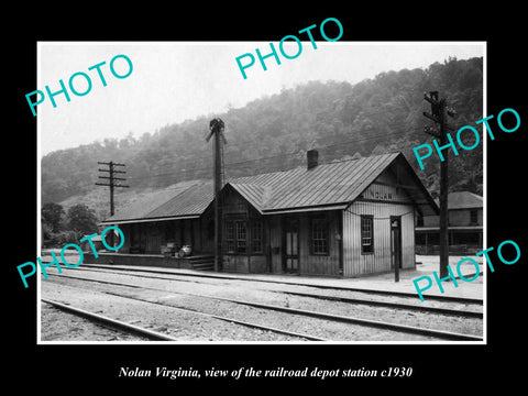 OLD LARGE HISTORIC PHOTO OF NOLAN VIRGINIA, THE RAILROAD DEPOT STATION c1930