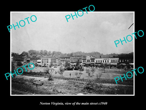 OLD LARGE HISTORIC PHOTO OF NORTON VIRGINIA, VIEW OF THE MAIN STREET c1940