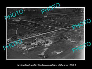 OLD LARGE HISTORIC PHOTO GRETNA DUMFRIESSHIRE SCOTLAND, TOWN AERIAL VIEW c1930 3