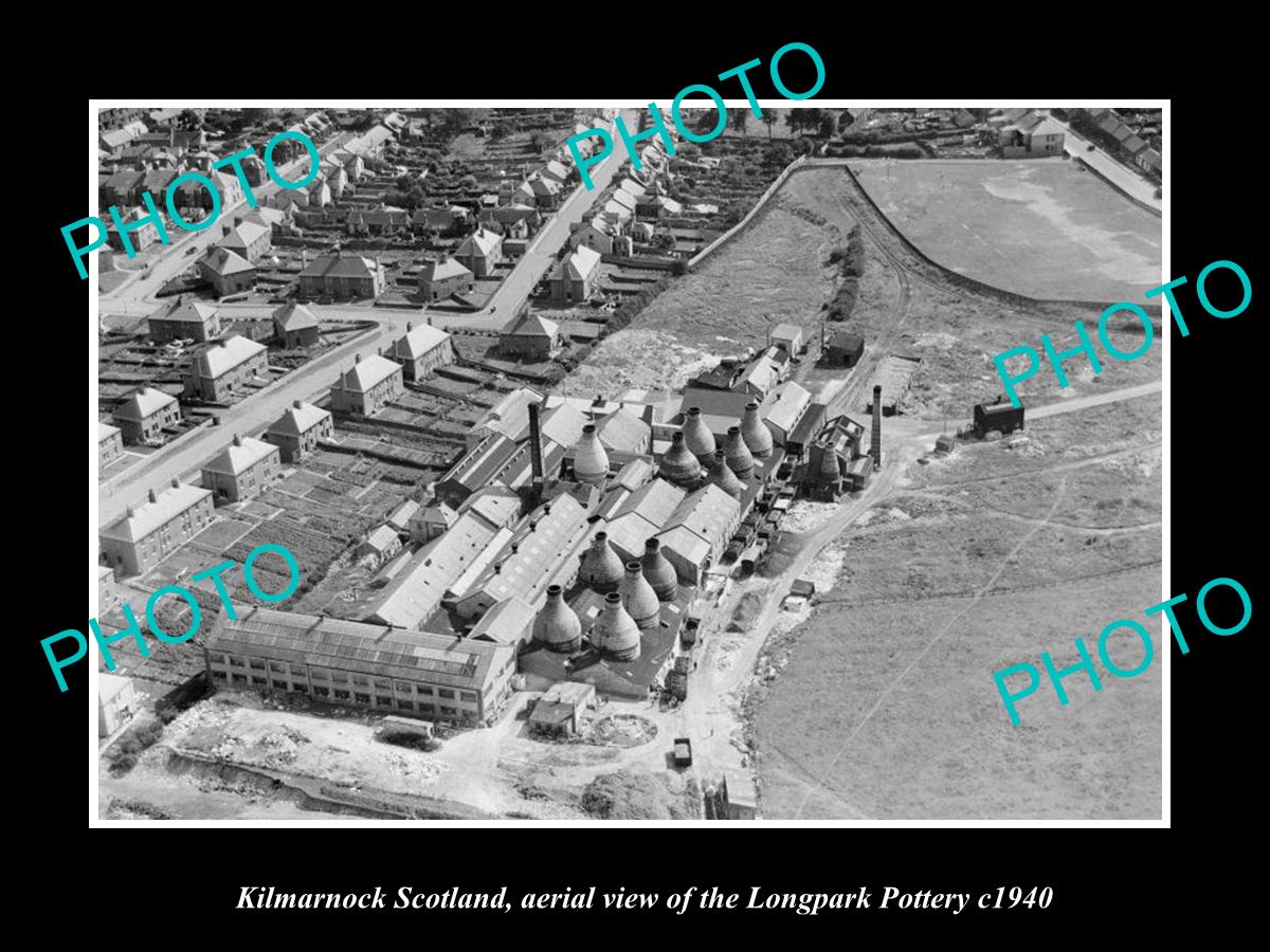 OLD LARGE HISTORIC PHOTO KILMARNOCK SCOTLAND, THE LONGPARK POTTERY c1940