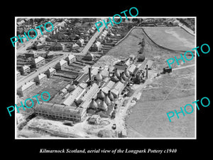 OLD LARGE HISTORIC PHOTO KILMARNOCK SCOTLAND, THE LONGPARK POTTERY c1940