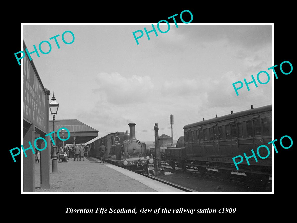 OLD LARGE HISTORIC PHOTO THORNTON FIFE SCOTLAND, THE RAILWAY STATION c1900