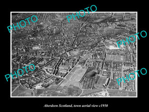 OLD LARGE HISTORIC PHOTO ABERDEEN SCOTLAND, TOWN AERIAL VIEW c1950 2