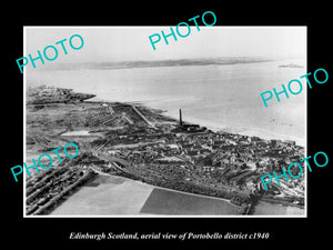 OLD LARGE HISTORIC PHOTO EDINBURGH SCOTLAND AERIAL VIEW PORTOBELLO DISTRICT 1950