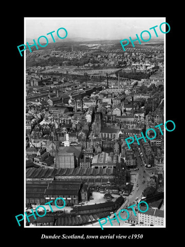 OLD LARGE HISTORIC PHOTO DUNDEE SCOTLAND TOWN AERIAL VIEW c1950 2