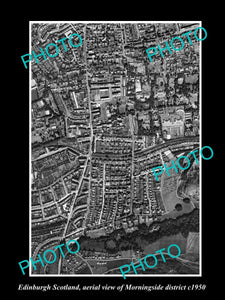 OLD LARGE HISTORIC PHOTO EDINBURGH SCOTLAND AERIAL VIEW OF MORNINGSIDE c1950