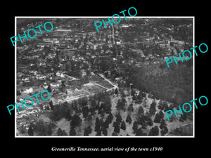 OLD LARGE HISTORIC PHOTO GREENVILLE TENNESSEE, AERIAL VIEW OF THE TOWN c1940 2