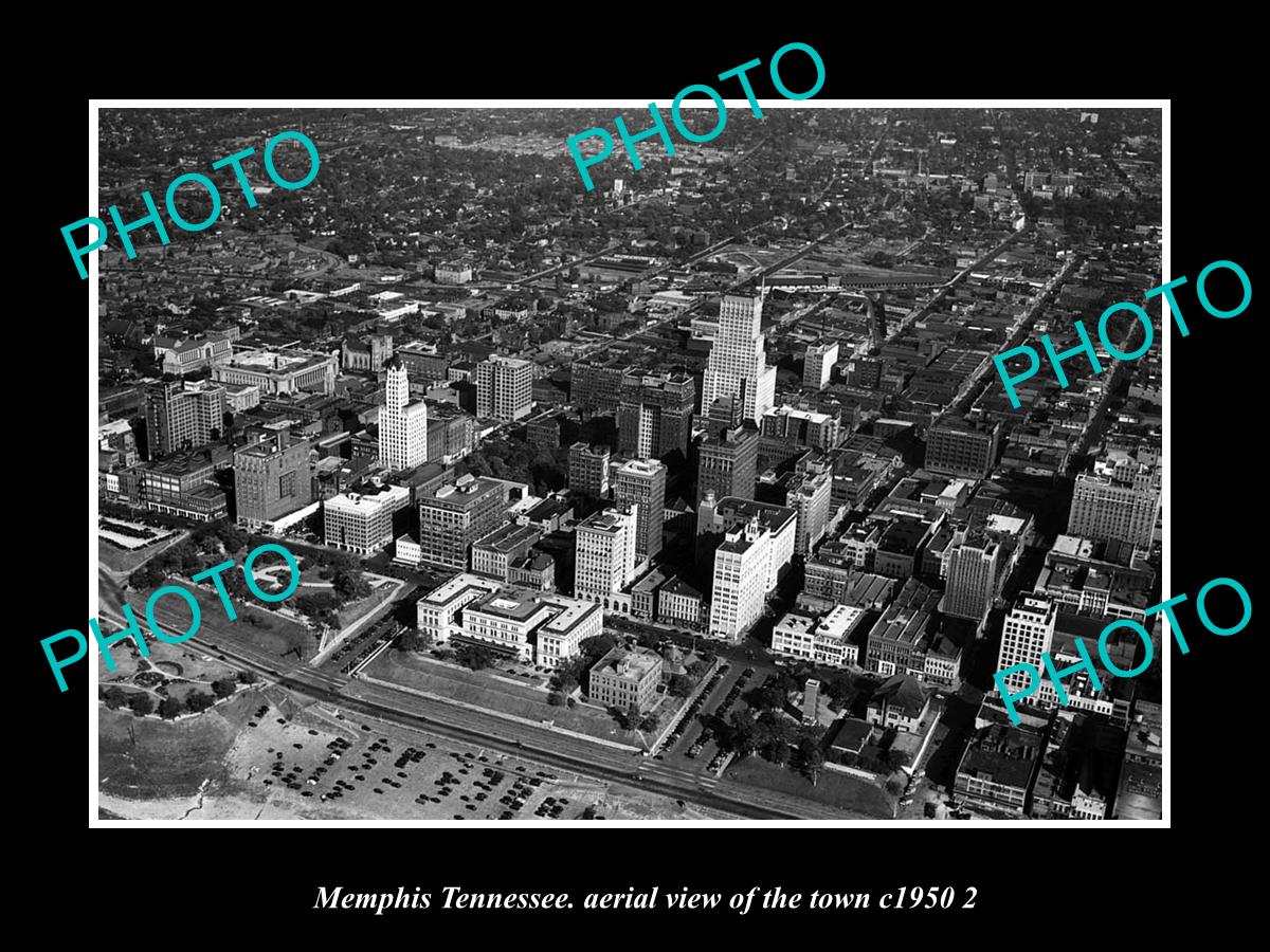 OLD LARGE HISTORIC PHOTO MEMPHIS TENNESSEE, AERIAL VIEW OF THE TOWN c1950 3