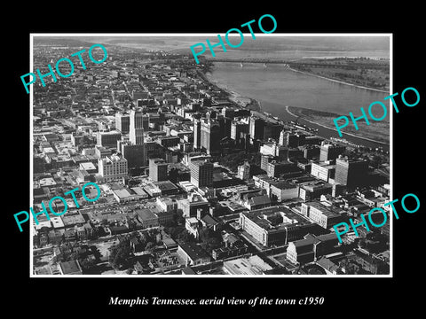 OLD LARGE HISTORIC PHOTO MEMPHIS TENNESSEE, AERIAL VIEW OF THE TOWN c1950 4