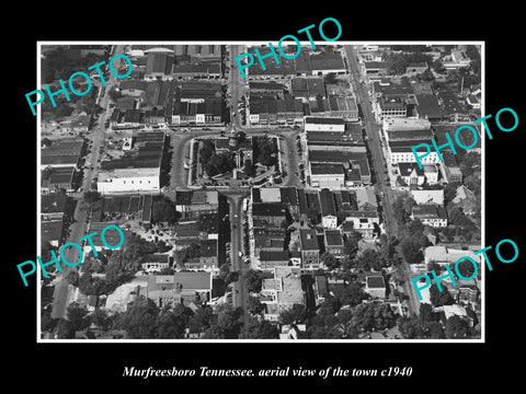 OLD LARGE HISTORIC PHOTO MURFREESBORO TENNESSEE, AERIAL VIEW OF THE TOWN c1940